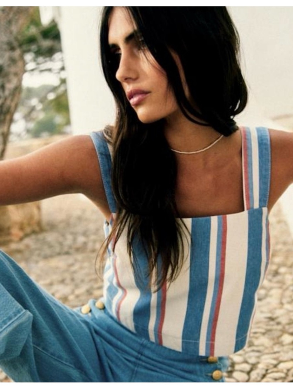 SHOP CLOSED IN MAY! Sezane Marga Blouse Ilot Stripes - Size 10